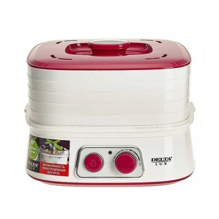 Сушилка для овощей электрическая пластик DELTA LUX DE-2500 белая 250Вт,6л,5 секций,йогуртница (4)