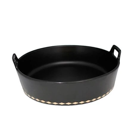 Блюдо 25см фарфор TEKITO с ручками глубокое подар.уп. (16) ВЫВОД