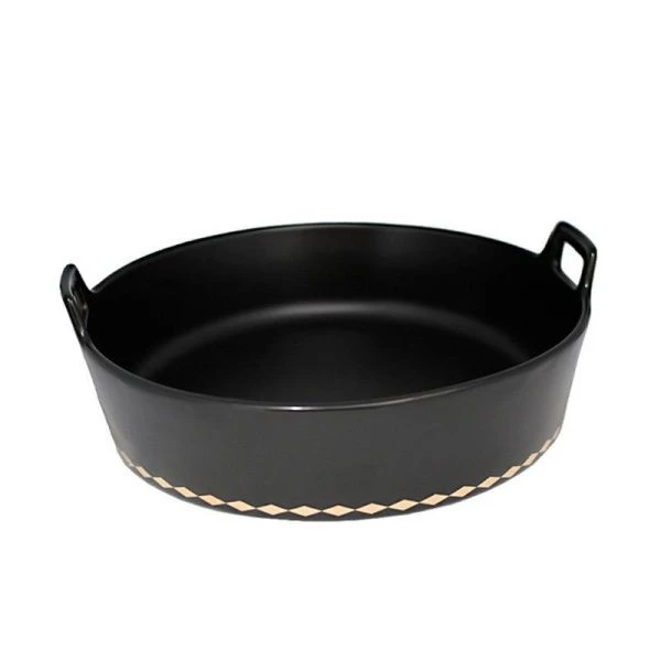 Блюдо 25см фарфор TEKITO с ручками глубокое подар.уп. (16) ВЫВОД