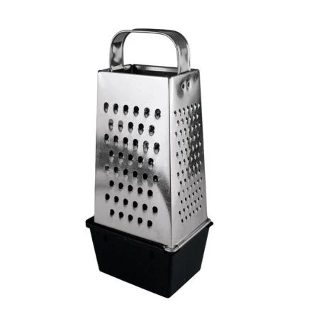 Терка 4 гранная 11*8,5*27см белая жесть с контейнером 450мл К01.002.01 (30)