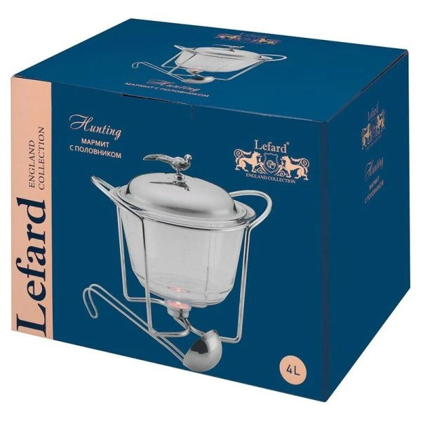 Мармит 4л нерж.сталь/стекло ОХОТА с половником (4)