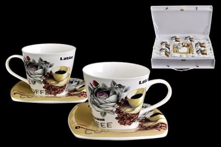 Кофейный набор 12пр 200мл керамика КАППУЧИНО RIQ-ED080-430/12-AL