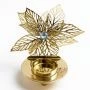 Подсвечник новогодний ПУАНСЕТТИЯ 12*11*8см металл лимонное золото LF-3040GT/JC-16316 (240)