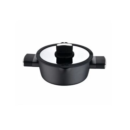 Кастрюля 3,5л алюминий АП Ion Plus BERGNER со стекл.крышкой 24см арт.BG-35911-BK (6)