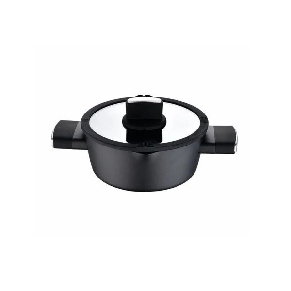 Кастрюля 3,5л алюминий АП Ion Plus BERGNER со стекл.крышкой 24см арт.BG-35911-BK (6)