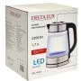 Чайник электрический 1,7л стекло 2200Вт DELTA LUX DE-1024 черный (6)