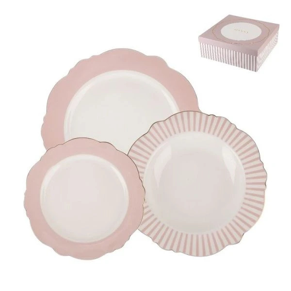 Тарелки набор 6шт 27/21,5/19см фарфор Pink подар.уп. (1)