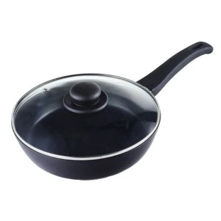 Сковорода 22см алюминий АП 2-х слойное ПРЕМЬЕРА стекл.крышка ручка soft-touch (4)