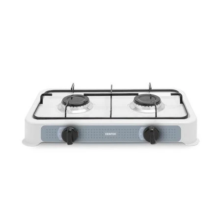 Плитка газовая металл Centek CT-1524 (белая) 2 конфорки сменная форсунка баллон/магистраль (5)