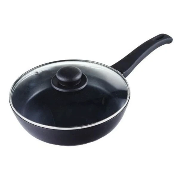 Сковорода 22см алюминий АП 2-х слойное ПРЕМЬЕРА стекл.крышка ручка soft-touch (4)