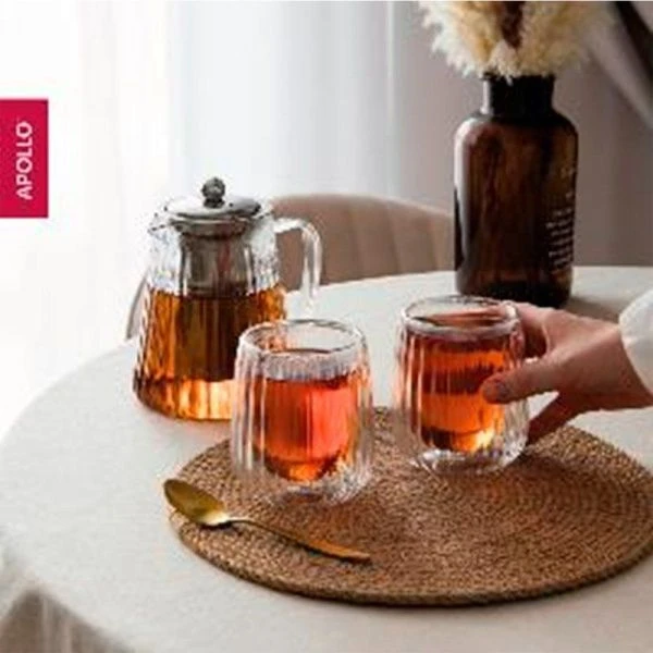 Чайный набор стекло 3пр (чайник 950мл с мет.ситом , 2 бокала 280мл) Costolette CST-002 (12)