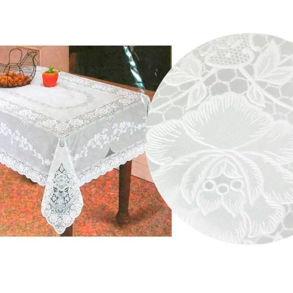 Скатерть 48*60 (120*150см) ПВХ EMBOSSED белая FC-807/905/101 (60)