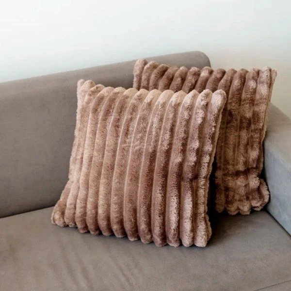 Наволочка декоративная 40*60см велсофт 300GSM полоска 2,5мм капучино JC-17901 (50)