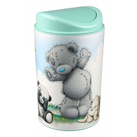 Контейнер для мусора 1,4л пластик ME TO YOU зеленый с подвижной крышкой (9) ВЫВОД