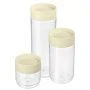 Набор банок для сыпучих продуктов 3шт (0,5/1/1,5л) пластик Asti светло-бежевый (6) 221103125/01