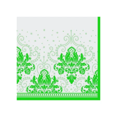 Салфетки бумажные набор 20шт 3-х слойные 33*33 ЛОРИ Триумф зеленый 56644 (16)