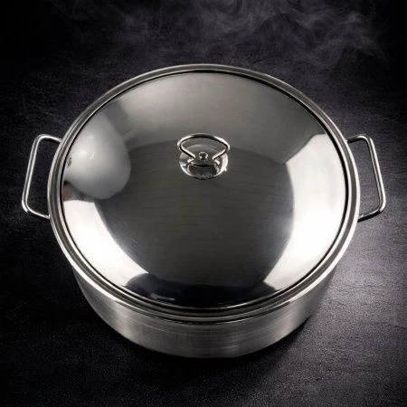 Кастрюля 14,5л 36*19см нерж.сталь с мет.крышкой индукция JC-182