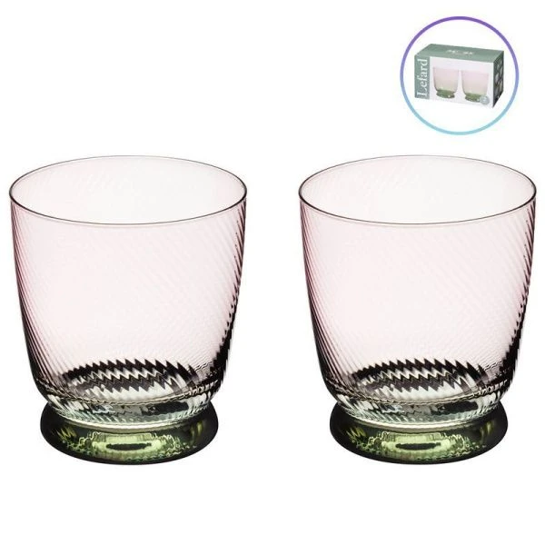 Стаканы набор 2шт 360мл стекло Twist & Shine зеленый (20)