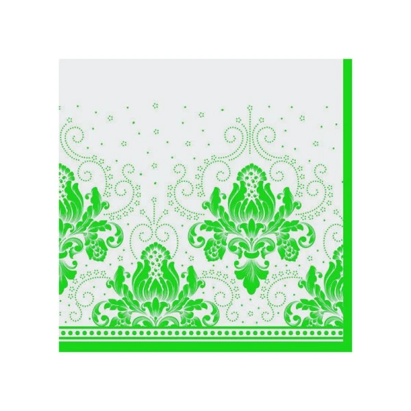 Салфетки бумажные набор 20шт 3-х слойные 33*33 ЛОРИ Триумф зеленый 56644 (16)