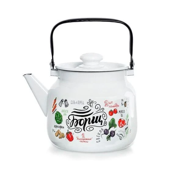 Чайник 3,5л эмаль БОРЩ (4)