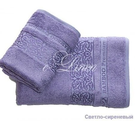 яяяНабор полотенец 2пр 50*90/70*140 бамбук Karna PREMIUM (Светло-сиреневый)