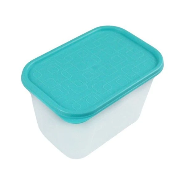 Контейнер пищевой 700мл 141*96*83мм пластик прямоугольный бирюзовый (45)