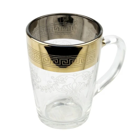 Кружка 300мл стекло ЗОЛОТОЙ ОРНАМЕНТ (20)