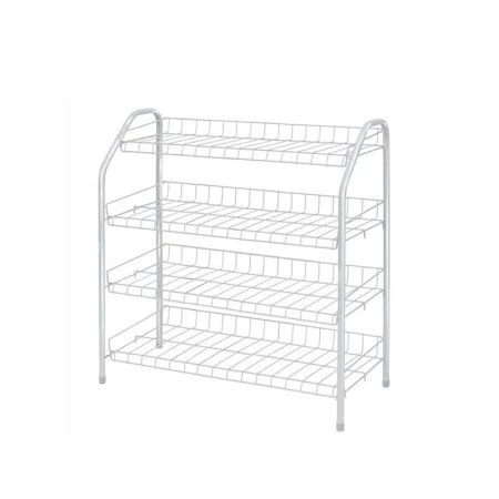 Полка для обуви 4 секции 700*660*300мм металл белая матовая ЭТ1 (1)