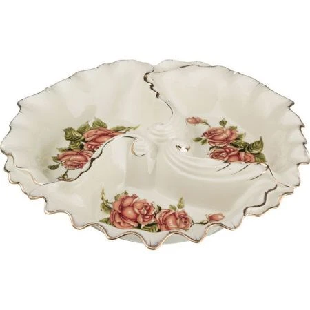 Менажница 3 секции керамика 36*7см (8)