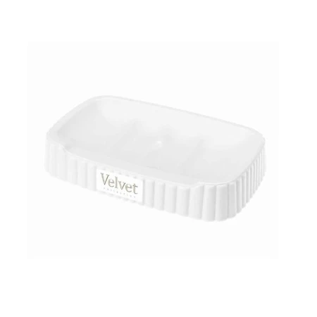 Мыльница 138*87*25мм пластик VELVET белый (24)