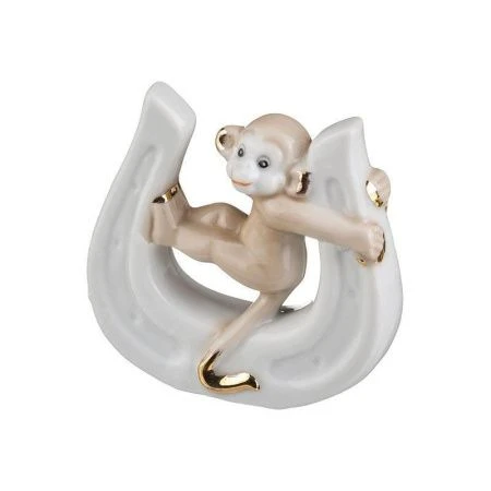 Фигурка ОБЕЗЬЯНА НА ПОДКОВЕ керамика 7,5см (144)