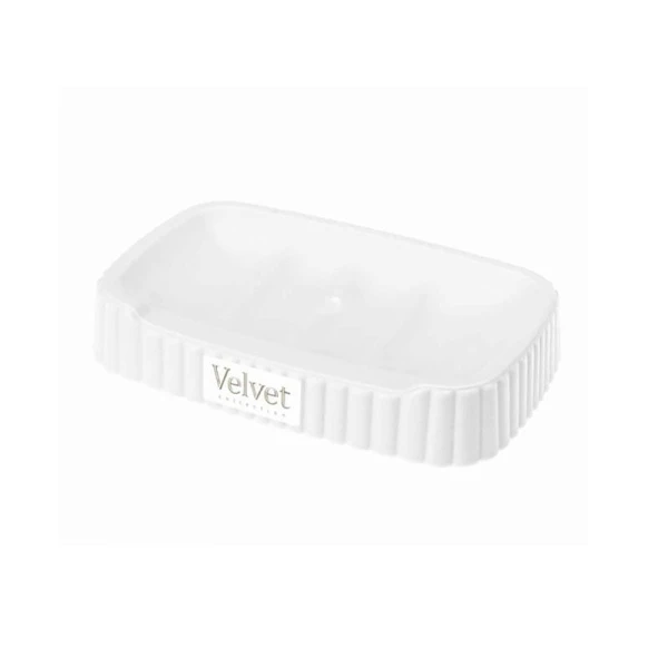 Мыльница 138*87*25мм пластик VELVET белый (24)