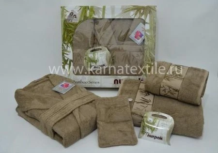 яяяНабор Nurpak ELIZ халат бамбук (Серый)