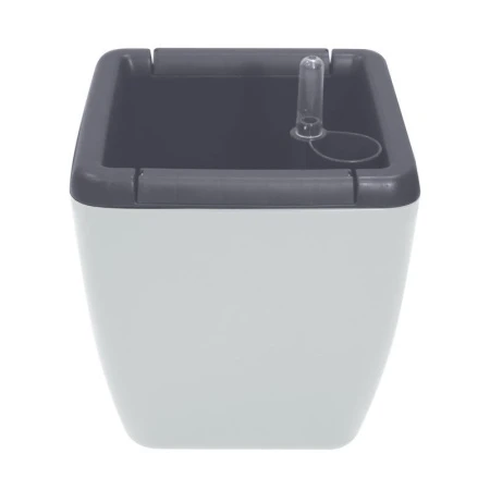 Горшок для цветов 20л пластик Munchen с вставкой 8л квадратный с автополивом утренний туман (6)