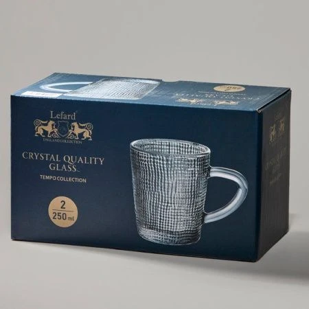 Кружки набор 2пр 250мл стекло TEMPO GREY (24)