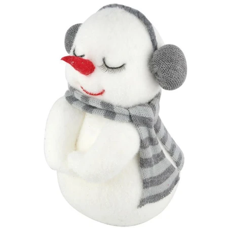 Фигурка новогодняя СНЕГОВИК 34см В наушниках улыбается, снежная lxyw-007 JC-8681 (12)