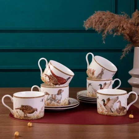 Чайный набор 12пр фарфор ОХОТА на 6 персон 300мл (8)