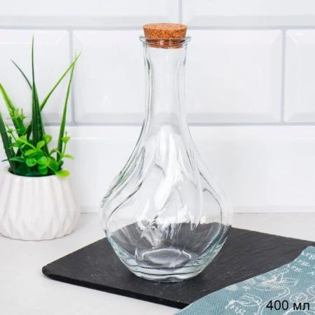 Графин-штоф стекло 400мл пробковая крышка GP-1 754677 (60)