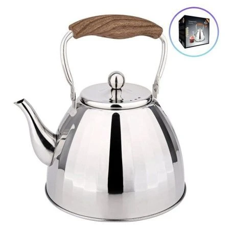 Чайник заварочный 1л нерж.сталь подвиж.ручка soft touch с имит.дерева, капс.дно (12)