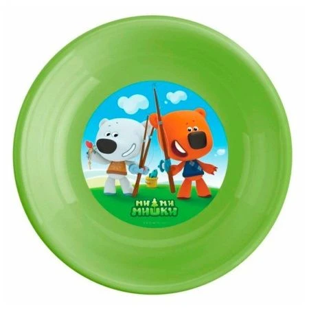 Тарелка детская глубокая 18,5см пластик МИ-МИ-МИШКИ Зеленый (24)