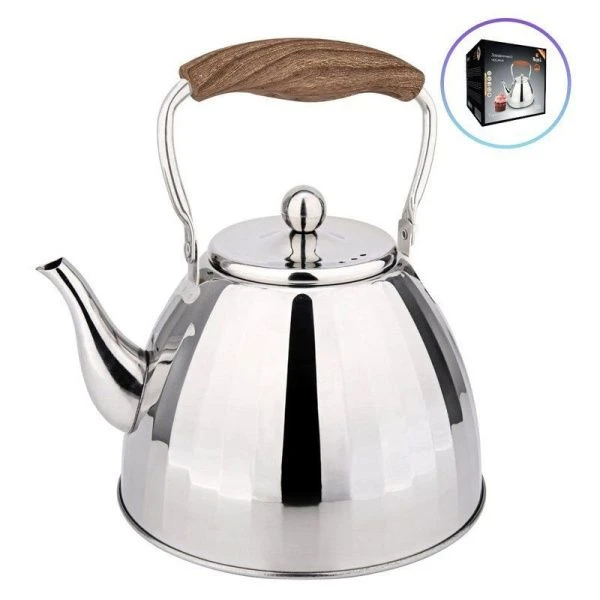 Чайник заварочный 1л нерж.сталь подвиж.ручка soft touch с имит.дерева, капс.дно (12)