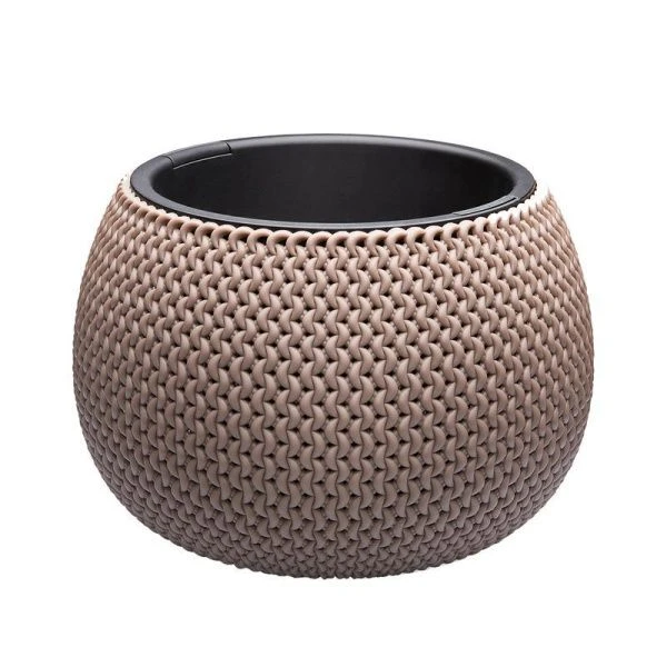 Кашпо 2,3л пластик Lace серо-коричневый (6)