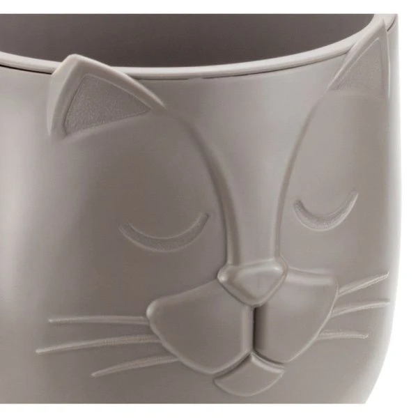 Кашпо 650мл d115мм пластик БАСЯ со вставкой французcкий серый (6)