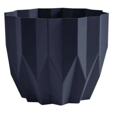 Кашпо 800мл 10,5*13см пластик ГЕОМЕТРИЯ антрацит (27)