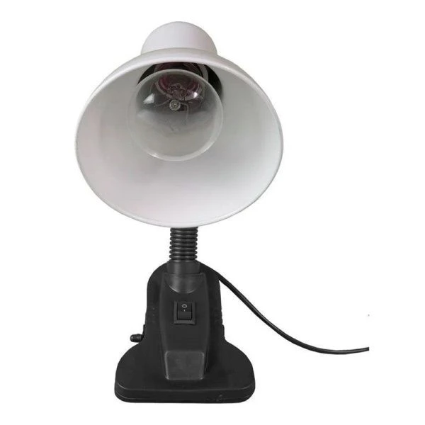 Лампа-прищепка с выключателем металл/пластик UT-123С белая 40Вт Е27, шнур 0,9м (70)