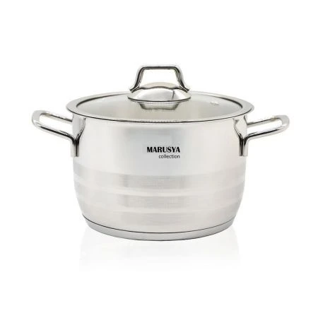 Кастрюля 6,5л нерж.сталь КЛАССИКА со стекл.крышкой 24см (6)