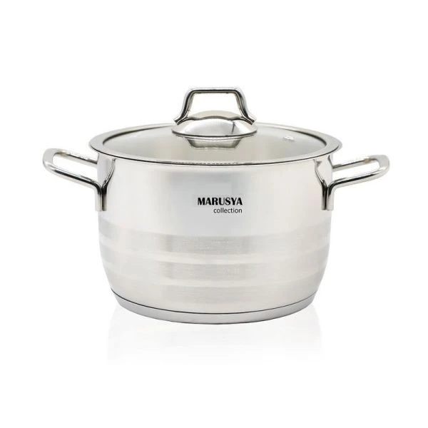 Кастрюля 6,5л нерж.сталь КЛАССИКА со стекл.крышкой 24см (6)