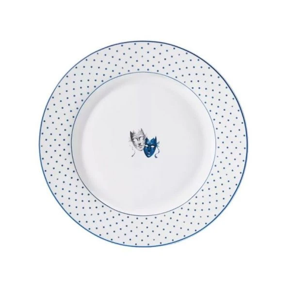 Тарелка мелкая 19см фарфор Teatro синий десертная TET-31-B