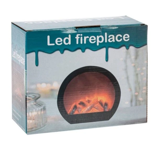 Камин с подсветкой пластик/стекло 20*9*18см USB (3xАА не прилаг.) (24)