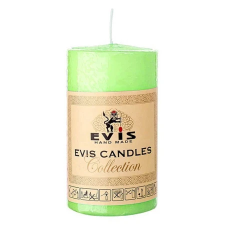 Свеча парафиновая цилиндрическая d6см h10см салатовая (8)